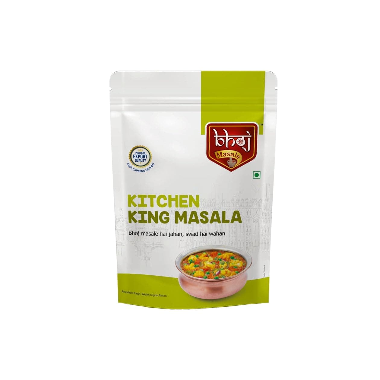 Bhoj Satvik Masala Festival 7 in 1 Combo | 1 Kheer Premix Jar + 6 Masalas Zip lock Pouches |200g Each: Kheer Premix, Shahi Paneer Masala, Kashmiri Laal Mirchi Powder, Kitchen King Masala, Paratha, Pav Bhaji, Chole Masale (All Jain Friendly) — image 5