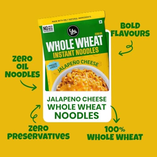 Yu 100% Whole Wheat Jalapeno Cheese Instant Noodles - Zero Preservatives Oil Maida & MSG - Atta Noodles in 6 Mins - Veg - 70g — image 4