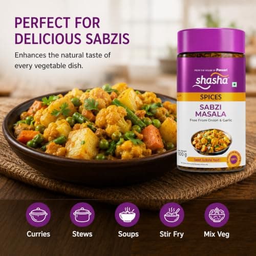 Shasha Sabzi Masala 100g - Spice Mix for Vegetables, Free from Onion & Garlic - Authentic Taste of Indian Spices — image 5