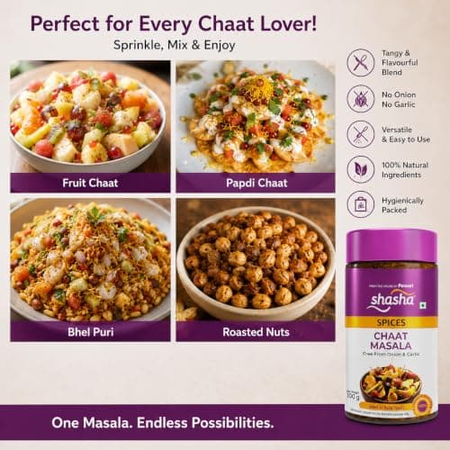 Shasha Chaat Masala 100g - Spice Mix for Tangy and Flavorful Chaat - No Onion or Garlic - From the House of Pansari — image 5