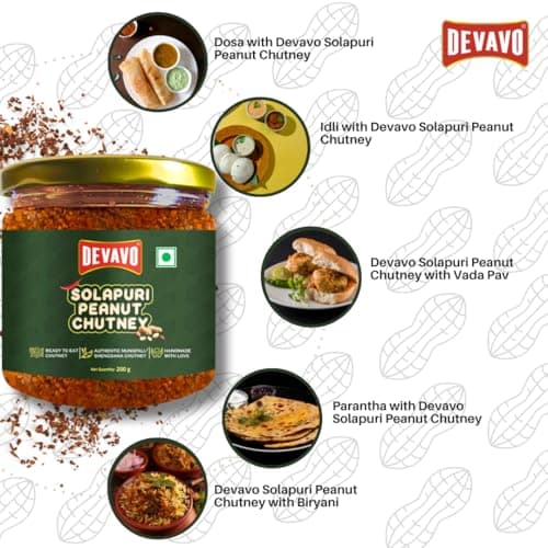 Devavo Solapuri Peanut Chutney | Authentic Hand Pounded Shengdana/Mungfali Chutney | Ready to Eat | No Onion & Garlic | No Artificial Colour & Flavour | No Preservatives (200 g) — image 6
