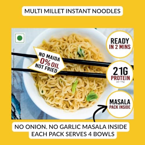 Naturally Yours Instant Noodles Combo | Khapli Whole Wheat & Multi Millet Variety Pack | Maida Free, High Protein & Fiber | Steam Dried, Non Fried | No Onion No Garlic, Jain Friendly | 175g x 6 Pack — image 5