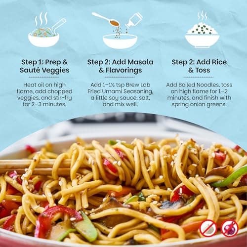 Brew Lab No Onion No Garlic Umami Masala | Jain & Satvik Friendly Asian Seasoning for Noodles, Fried Rice, Soups & Stir-Fries | High Umami Taste | 250g — image 4