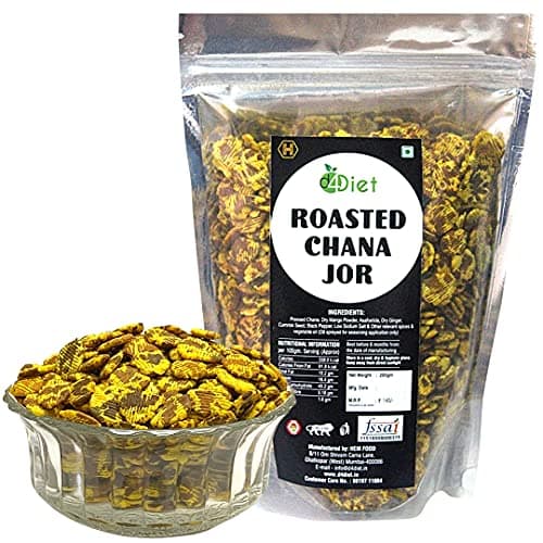 D4Diet Roasted Chana Jor, 200g / Soft Textured, Protein Rich, Gluten Free, Vegan snack/Healthy Namkeen/Roasted Namkeen