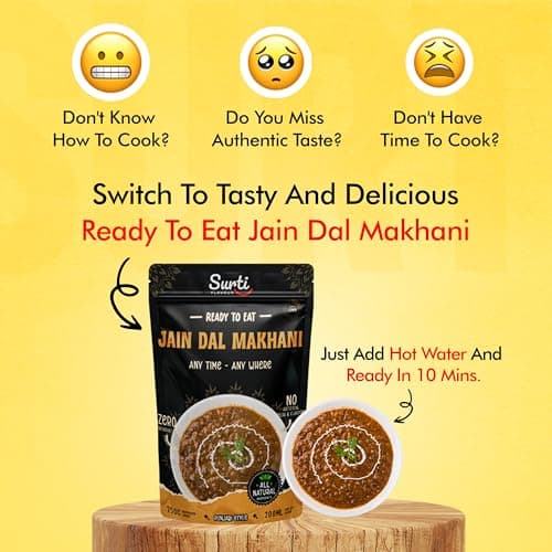 Surtiflavour Jain Dal Makhani, Ready to Eat, 250 Gram, Gluten-Free, Preservative-Free, Instant Indian Cuisine, Vegetarian (Pack of 3) — image 8