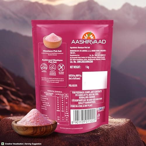 Aashirvaad Himalayan Pink Salt, 100% Natural Rock Salt Sourced from the Himalayan Ranges, Pure Sendha Namak with Minerals for Everyday Use, 1 Kg — image 8