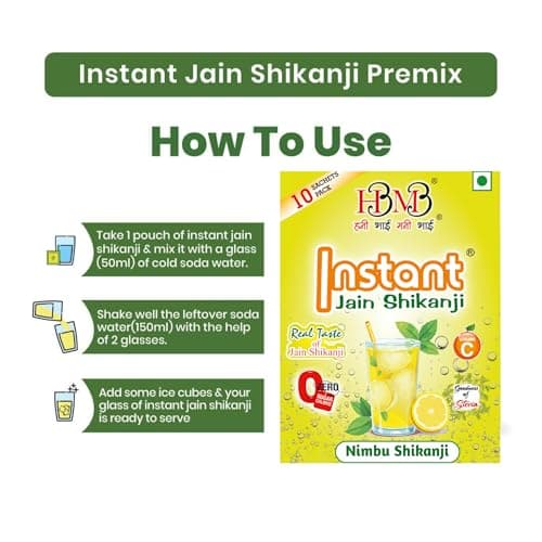 HBMB Original Instant Jain Shikanji | 1- Minute Ready to Mix Lemon Drink Premix | Authentic Jain Shikanji Summer Refreshment, 1 Pack — image 6