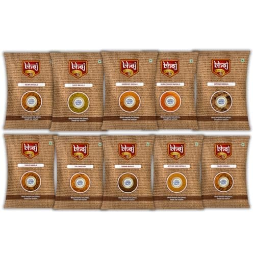 Bhoj Masale Pav bhaji, Chole, Kitchen King, Garam Masala, Sabji, Rajma, Dal Makhani, Sambhar, Biryani And Shahi Paneer Masala Powder Combo Pack Net 450GM Each | Blended Range Masale For Kitchen. No Onion and No Garlic (Jain Friendly) - Net Total 4.5 kg ( 4500 grams - 450g x 10 ) — image 5