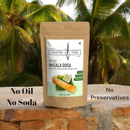Forgotten Foods Millet Masala Dosa 400g - Wheat Free Instant Dosa Mix with Kodo and Little Millets - High Fiber, Plant Proteins, Low GI, No Soda, No Preservatives - Makes 15 Dosas, Serves 5 — image 4