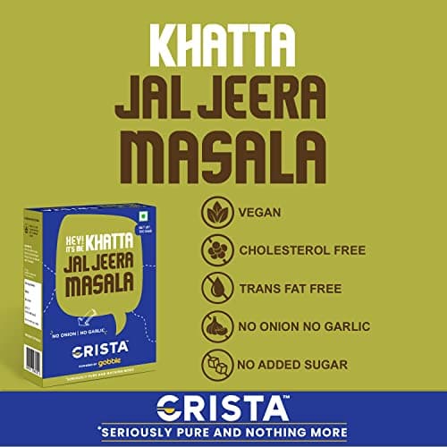 CRISTA Khatta Jal Jeera Masala | Vegan | Cholesterol Free | Trans Fat Free | No Onion | No Garlic | No Added Sugar | Zero added Colours, Fillers, Additives & Preservatives | 100 gms — image 2