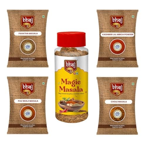 Customer Choice Combo | Paratha, Pav Bhaji, Chole, Kashmiri Laal Mirchi Powder, Magic Masala | 470g | New Launch