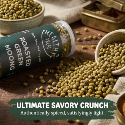 Healthy Treat Roasted Solid Moong 300 gm (Pack of 2-150 gm each) | Spicy Masala Moong | Healthy Roasted Snacks | Protein Rich Snack | Roasted Oil-Free Namkeen | Gluten Free — image 6