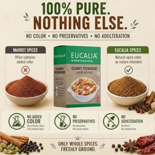 EUCALIA SATTVIK (No Onion No Garlic) Daily Use Masala Combo, Curry Powder (Sabji masala) 100g & Garam Masala 100g Combo | Suitable for Daily Cooking & Rich Mughlai Dishes | Aromatic Spice Blend for Curries, Grills, Gravies| 100% Vegetarian — image 7