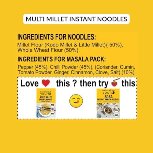 Naturally Yours Instant Noodles Combo | Khapli Whole Wheat & Multi Millet Variety Pack | Maida Free, High Protein & Fiber | Steam Dried, Non Fried | No Onion No Garlic, Jain Friendly | 175g x 6 Pack — image 7