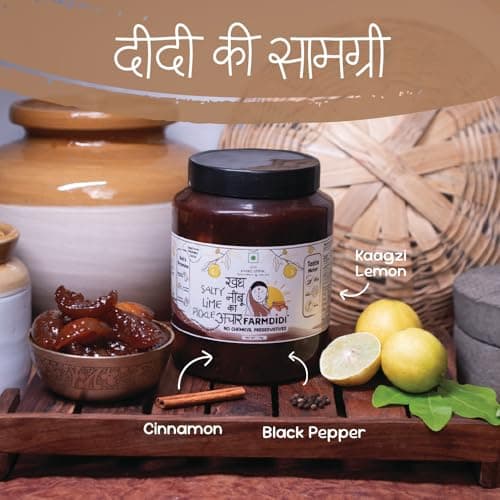 FarmDidi Salty Lemon Pickle 1 kg in Fresh | Homemade Oil-Free Nimbu ka Achar with No Onion or Garlic | Traditional Lemon Sour Pickle | Grandma’s Taste, Indian Homemade Achar — image 4