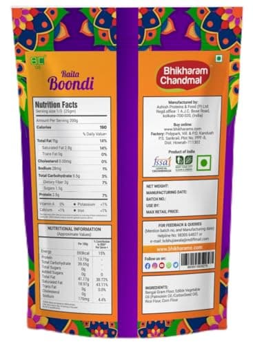 Bhikharam Chandmal's Raita Boondi I 200gms | No Onion No Garlic I 100% Roasted | Fresh from Factory | Travel - Gift Pack | Crunchy, AnyTime Snack I Ready to Eat | — image 2