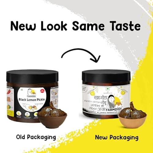 FarmDidi Lemon Pickle 325g in Fresh | Indian Homemade Nimbu ka Achar with No Onion & Garlic | Sweet & Sour Oil-Free Pickle | Traditional Grandma-Style Recipe | Organically Processed — image 3