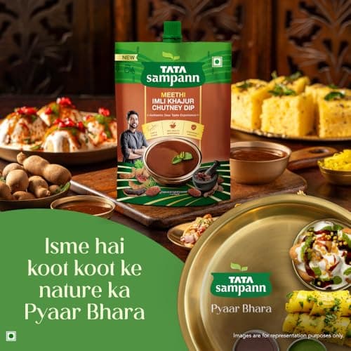 Tata Sampann Meethi Imli Khajur Chutney Dip, Made with Tamarind & Dates, Sweet & Tangy Flavour, Ready to eat, Pairs Well with Chaats & Snacks, Quality Ingredients, Hygienically Prepared, 200 g — image 6