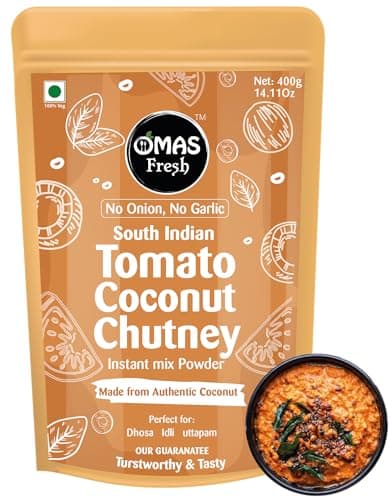 Omas Fresh No Onion, No Garlic South Indian Coconut Chutney Instant Mix Powder Perfect for Dosa, idli, Uttapam (Just Add Curd/Water to Use) (70g, White Coconut Chutney) — image 7