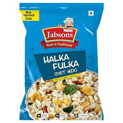 Jabsons Halka Fulka Light and Diet Mixture - 120g | Namkeen Snack | Healthy Chiwda, Diet Snack | Zero Trans Fat
