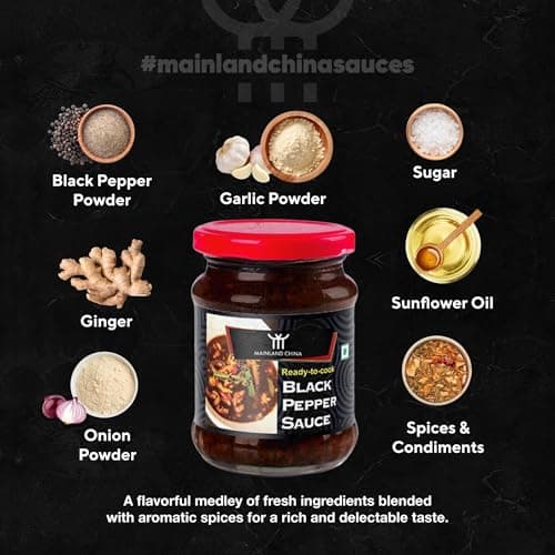 Mainland China Black Pepper Sauce 225g | Authentic Asian Flavour | Ready to Cook Plant Based with No Artificial Flavours | Perfect for Restaurant Style Meals, Stir Fry, Sautéing & Continental Cuisine — image 3