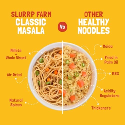 Slurrp Farm No Maida Millet Hakka Noodles | Classic Masala | Perfect for Tiffins | Mealtime Favourite | Serves 2 (96 gms) — image 7