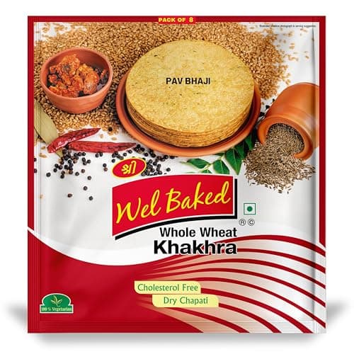 Wel Baked Whole Wheat Khakhra (Mast Masala) - Pack of 4, 200 Gms Each | Dry Chapati | Khakra Fresh Gujarati Namkeen Snacks | Ready To Eat - Roasted - Khakhra Snacks| Vacuum Packed — image 8