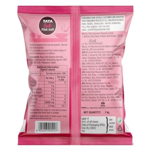 Tata Salt Pink Salt, 1kg, Rock Salt for Everyday Cooking, Sendha Salt — image 2