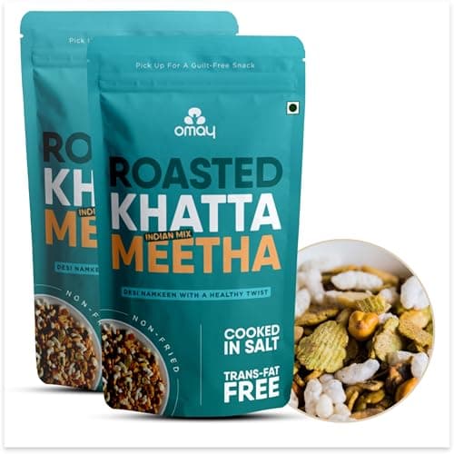 Omay Foods Navratan Mixture, 100g Jar (Pack of 4) | 9 Superfoods | Oil-Free, Roasted Not Fried | Chatpata Namkeen | Millets, Moong & Chickpea | Healthy Snack for Weight Loss | Tea Time Snack — image 7
