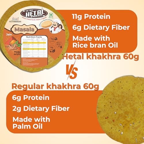 Masala Khakhra | JAIN | Crispy | Ready To Eat | High Protein High Fiber| No Palm Oil | 200g Vacuum Pack Of 2 — image 4