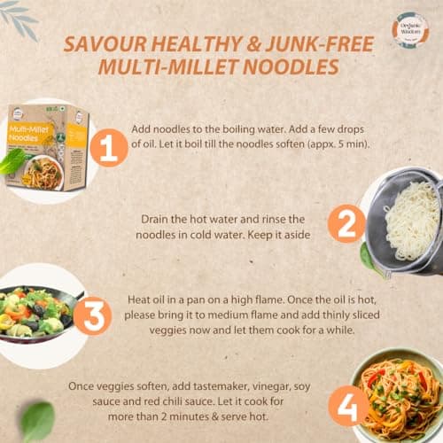 Organic Wisdom-Back to Roots Multi Millet Vegan Noodles | 384 Gm(Contains 2 Packs)| Made With 8 Super Grains | Not Fried - Sun Dried | Junk Free | No Maida, Msg or Refined Oil — image 7