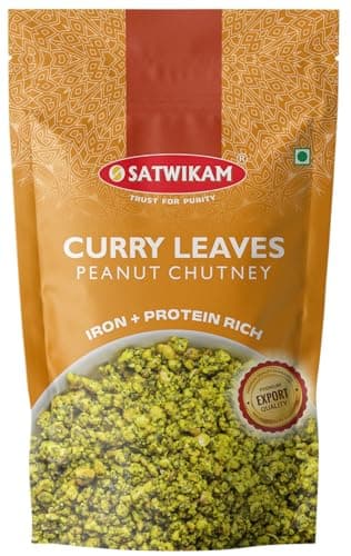 SATWIKAM Curry Leaves Peanut Chutney (No Onion No Garlic; 200gmsX1pack); Shelf Life=6M