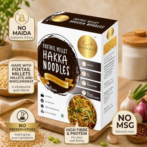 Indulgence Foxtail Millet Hakka Noodles 400g (Pack of 2) | Healthy Alternative | No Maida | Rich in Antioxidants | Tasty & Versatile | Instant Food | Ready to Cook | Serves 2 — image 4