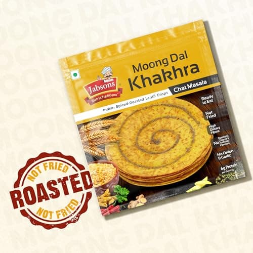 Jabsons Moong Dal Chat Masala Roasted Khakhra - 180gm | High-Protein & Fiber Rich Healthy Snack | Guilt Free Snacking | No Palm Oil | Ready to eat Snack — image 4