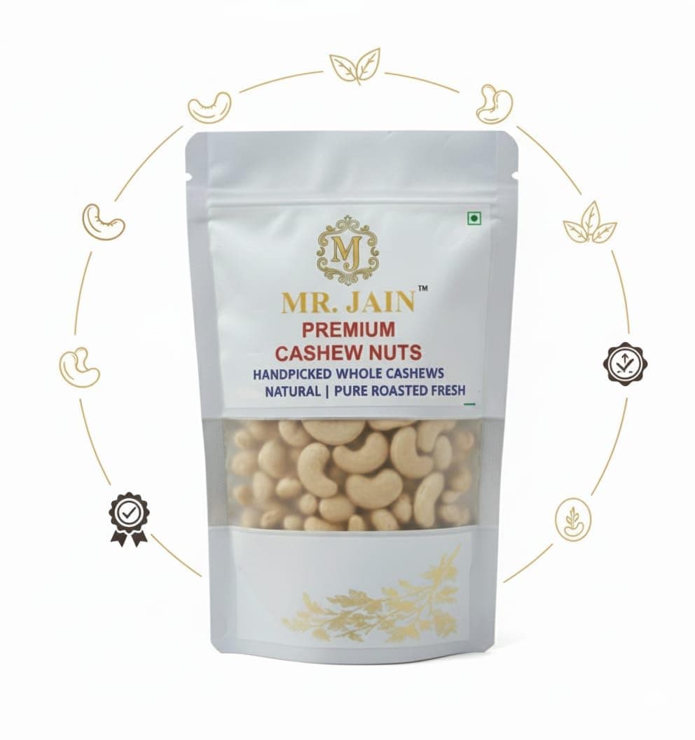 Mr. Jain Premium Cashew Nuts, Handpicked Whole Cashews, Natural Pure Roasted Fresh, Crunchy Taste (500) — image 2
