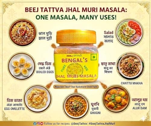 Beej Tattva Kolkata Jhal Muri Masala |No Onion| No Garlic|JarPacking | 50 Grams | For Healthy Cooking | All Seasonings Spices | Pure & Hygiene | Spice Mix | Authentic Taste | Premium Masala — image 5