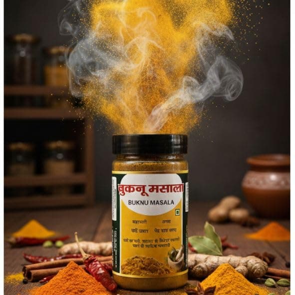 RK Jain Pharmacy Buknu Masala Kanpur 100g | Authentic Dehati Buknu Powder | Traditional Digestive Spice Mix | Packed in Food Grade Plastic Jar — image 3