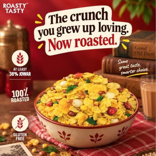 Roasty Tasty Khatta Meetha Roasted Millet Namkeen Snack 200gm | Oil-Free, Millet Snack For Kids | No Onion, No Garlic | Healthy Snacks — image 4