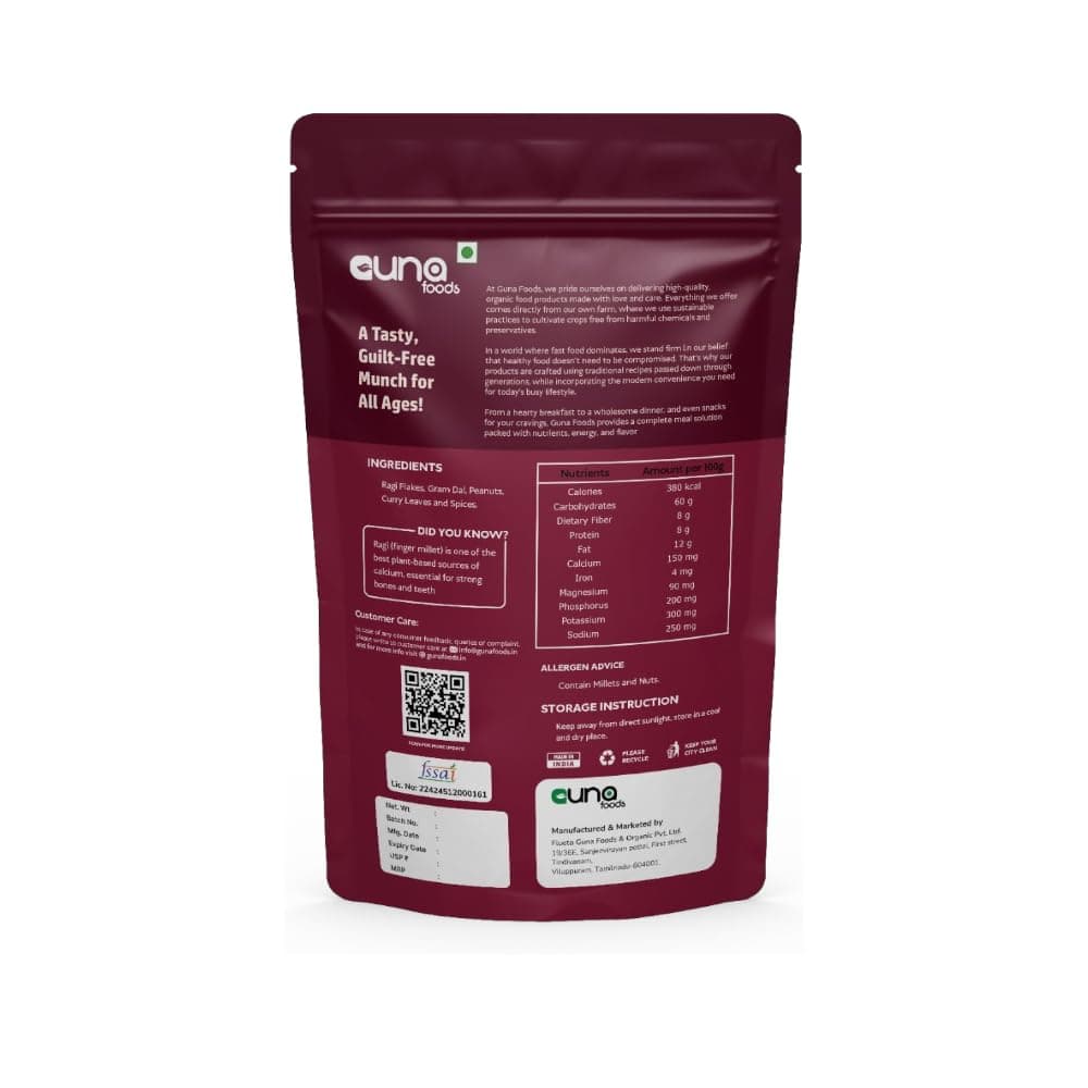 Guna Foods Millet Mixture – Ragi Chivda 150 gm | Crunchy & Healthy Snack | Rich in Calcium & Fiber | Oil-Lite, Wholesome & Guilt-Free | Perfect Tea-Time, Travel & On-the-Go Snack | — image 2