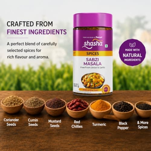 Shasha Sabzi Masala 100g - Spice Mix for Vegetables, Free from Onion & Garlic - Authentic Taste of Indian Spices — image 3