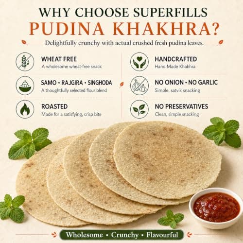 Superfills Pudina Khakhra 200g - Gluten-Free Healthy Khakra Snack — image 5