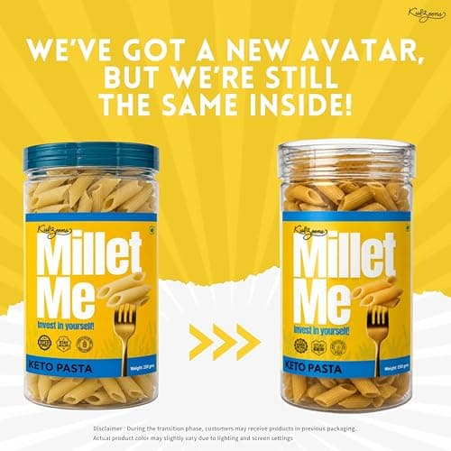 Millet Me by Kuizeens Keto Pasta - 230g (Pack of 4) | Ultra Low Carb & High Protein penne pasta | Diabetic Friendly & Keto Diet Approved | No Added Sugar, Maida-Free & Gluten Free | No Onion No Garlic | Jain-Friendly | Instant Pasta — image 3