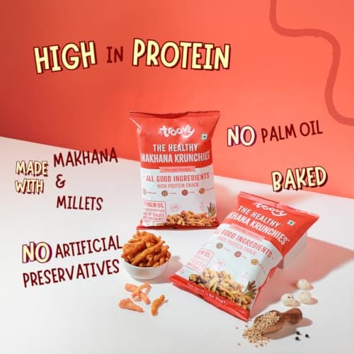 Troovy Makhana Krunchies (Pack of 3)| Natural Ingredients, Made with Makhana, Jowar, Chana Dal, Soy Protein, Ragi & Quinoa | Baked Snacks | 70gm x 3 — image 3