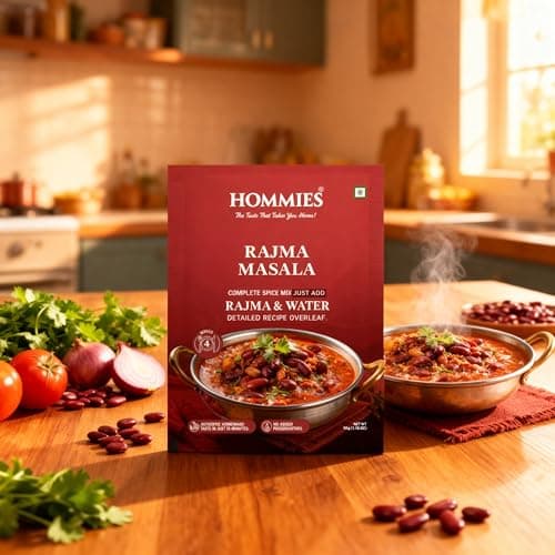 Hommies Mixed Curry Spice Combo (Pack of 4) | Vegetable Biryani, Chana/Chole Masala, Rajma Masala & Kaju Curry Masala | Ready to Cook | Just Add Basics | Serves 4 Each | Vegetarian | No Preservatives| Pack of 4 (50g Each, Total 200g) (Combo of 4-3) — image 5
