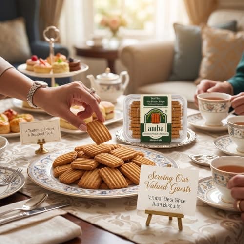 Desi Ghee Atta Biscuits (300gm) – Handmade Premium Whole Wheat Biscuits – Traditional Jain Cookies with 1984's Original Recipe – No Added Chemicals – Healthy Tea-Time Snack (Pack of 1) — image 3