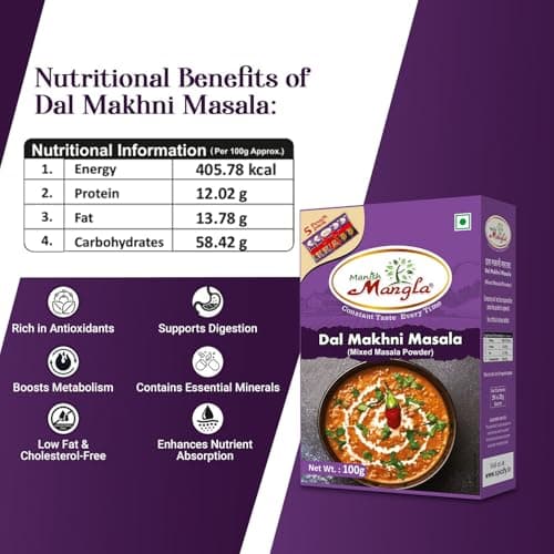 Manish Mangla Dal Makhni Masala 100g | Authentic Indian Spice Mix | Rich Creamy Dal Flavor | No Onion No Garlic | Fresh Aroma Masala for Home Cooking — image 2