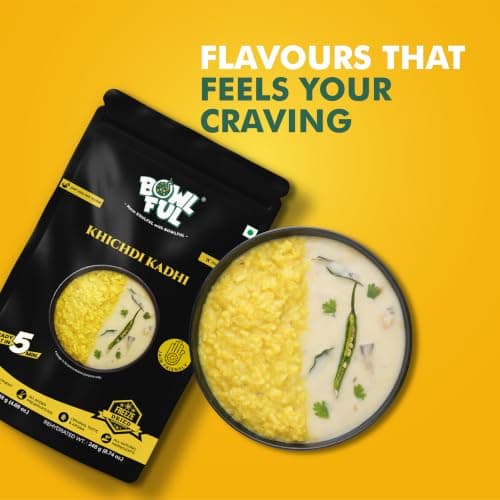 Bowlful Khichdi Kadhi, 48 GMS Pack of 3, Healthy Rice Based Product with Kadhi Without Onion and Garlic. 100% Natural, Freeze Dried Food — image 7