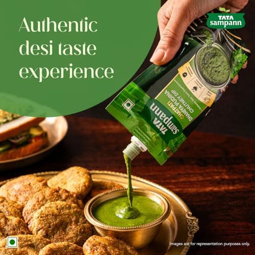 Tata Sampann Chatpati Dhaniya Pudina Chutney Dip, Made with Fresh Coriander and Mint, Tangy and Flavorful, Hari Chutney, Ready to eat, Pairs well with Parathas, Chaats & Snacks, 100% Quality Ingredients, Hygienically Prepared, 200 g — image 2
