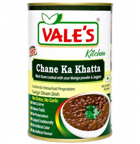 VALE'S Chane Ka Khatta – 100% Natural, No Preservatives | Traditional Kangari Dham Recipe | Sweet & Sour Black Gram Curry | No Onion No Garlic | Ready to Eat – 425g