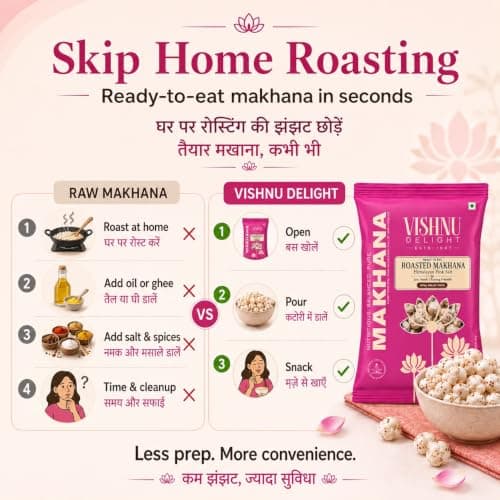 Vishnu Delight Roasted Makhana, Himalayan Pink Salt | Light & Crunchy Roasted Foxnuts (Phool Makhana) | Roasted Not Fried, Jain Friendly, Ready To Eat Snack | 200gm (Pack of 1) — image 2
